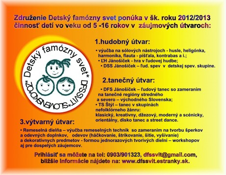 Ponuka činnosti OZ DFS 2012-13