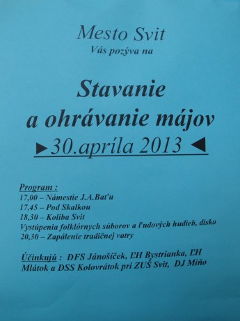 Plagát ohrávanie májov