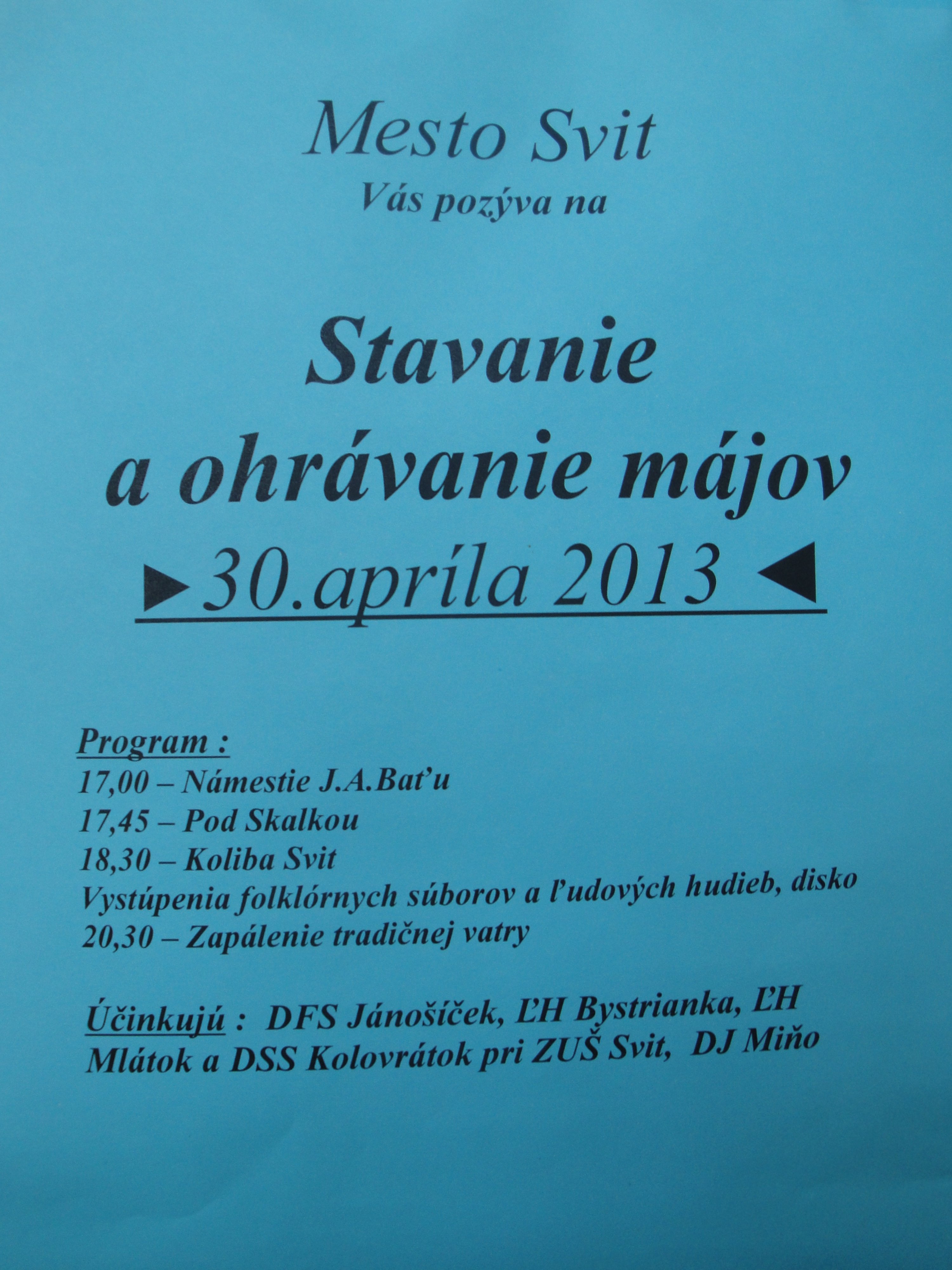 Plagát ohrávanie májov